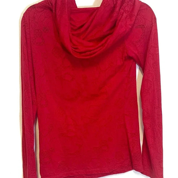 Lole Burnout Cowl Neck Pullover Jacket - Lightweight Patterned Athletic Top - Picture 4 of 5